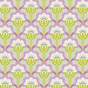 Heather Bailey True Colors Fabric - Pop Blossom - Dove