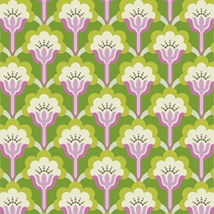 Heather Bailey True Colors Fabric - Pop Blossom - Green