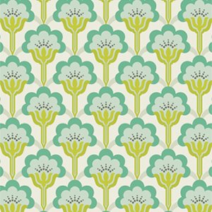 Heather Bailey True Colors Fabric - Pop Blossom - Turquoise