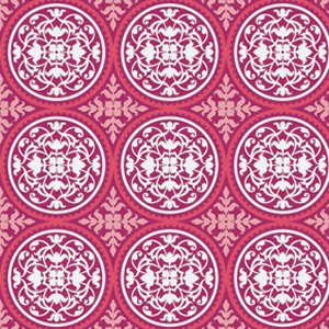 Joel Dewberry True Colors Fabric - Scrollwork - Deep Pink