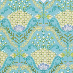 Dena Designs Little Azalea Fabric - Hyacinth - Aqua