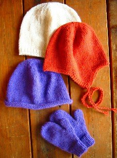 Knitting Pure and Simple Hat and Mitten Patterns - 253 Basic Hat and Mitten Set for Children Pattern