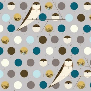 Birch Fabrics Charley Harper Fabric - Bank Swallow - Blue