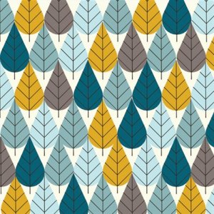 Birch Fabrics Charley Harper Fabric - Octoberama Blue