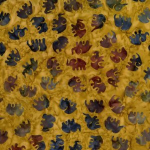 Michael Miller Fabrics Batiks Fabric - Little Elephants - Amber