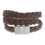 Swan + Saxon Leather Wrap Bracelet - Braided Brown