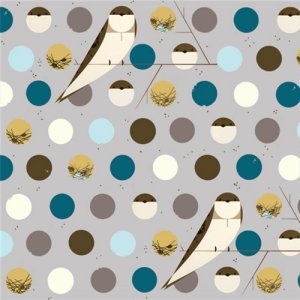Birch Fabrics Charley Harper Knits Fabric - Bank Swallow Blue (K-CH-07)