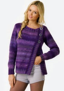 James C. Brett Women's Sweater Patterns - JB129 - Cardigan Pattern