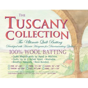 Tuscany Collection 100% Washable Wool Batting - King - 120in x 120in