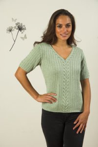 Plymouth Yarn Women's Top & Tank Patterns - 2685 Cables and Rib Pullover Pattern