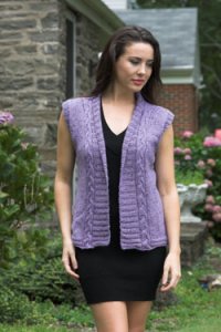 Plymouth Yarn Adult Vest Patterns - 2663 Cabled Vest/Cardi Pattern