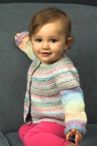 Plymouth Yarn Baby & Children Patterns - 2649 Baby & Toddler Top Down Cardigan Pattern