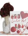 Jimmy Beans Wool Koigu Yarn Bouquets - Crochet Red Madelinetosh Wilted Rose Bouquet (With Book) Kits photo