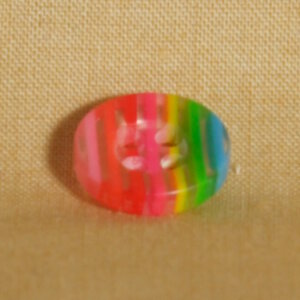 Muench Plastic Buttons - Stripes - Summer Sherbert (13mm/0.5inch)