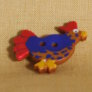 Muench Plastic Buttons - Chicken - Royal Blue & Red Buttons photo