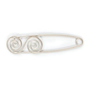 Lantern Moon Metal Shawl Pins - Double Swirl - Silver (looks like pale gold) (Discontinued)