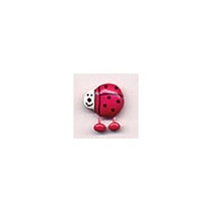 Muench Plastic Buttons - Ladybug - Hot Pink (15mm)