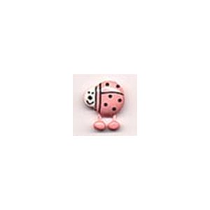 Muench Plastic Buttons - Ladybug - Pink (15mm)
