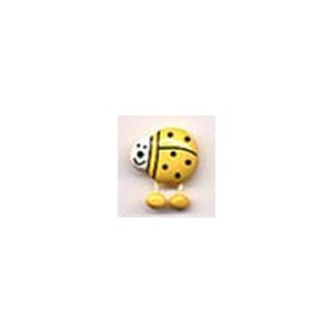 Muench Plastic Buttons - Ladybug - Yellow (15mm)