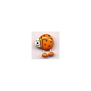 Muench Plastic Buttons - Ladybug - Orange (15mm)