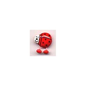 Muench Plastic Buttons - Ladybug - Red (15mm)
