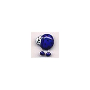 Muench Plastic Buttons - Ladybug - Royal Blue (15mm)