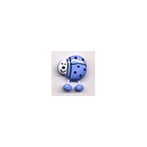 Muench Plastic Buttons - Ladybug - Periwinkle (15mm)
