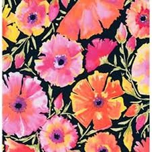 Dena Designs Painted Garden Fabric - Azalea - Black
