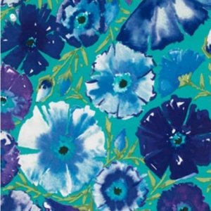 Dena Designs Painted Garden Fabric - Azalea - Peacock