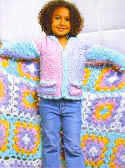 Trendsetter Yarn Patterns - 3124 - Delicious Granny Square Baby Blanket Pattern