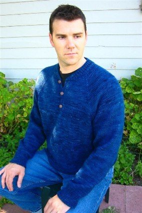 Knitting Pure and Simple Men's Sweater Patterns - 255 - Henley Neck Down Pullover for Men Pattern