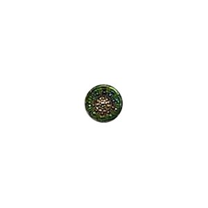 Muench Glass Buttons - Flower - Green & Gold (18mm)