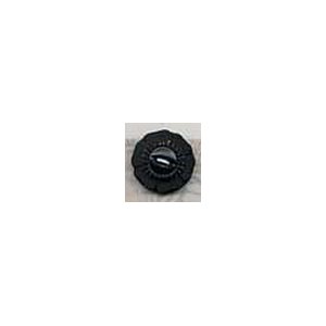 Muench Glass Buttons - Black Flower (18mm)