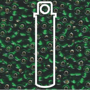 Miyuki Beads Size 6/0 - 20g Tube - 9146S Silver Lined Green