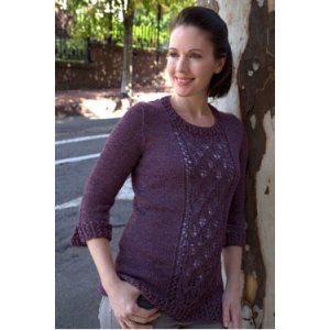 Plymouth Yarn Sweater & Pullover Patterns - 2817 Women's Lace Panel Pullover Pattern