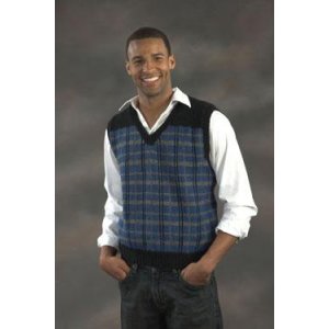 Plymouth Yarn Adult Vest Patterns - 2018 Man's Plaid Vest Pattern