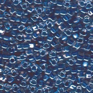 Miyuki Triangle Beads Size 5/0 - 100g Bag - 1557 Sparkling Blue Lined