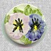 Blue Moon Button Art Porcelain Buttons - PB103 Ceramic Pansies 3/4"