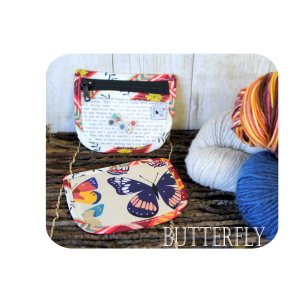 Chicken Boots Stitch Marker Pouch - Butterfly