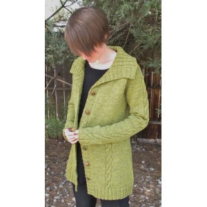 Knitting Pure and Simple Women's Cardigan Patterns - 1504 - Women's Top Down Cable Cardigan Pattern