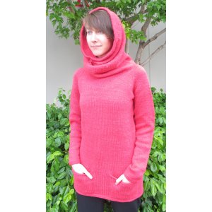 Knitting Pure and Simple Women's Sweater Patterns - 1507 - Cowl Hoodie Pattern