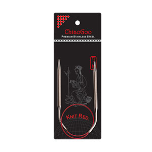 ChiaoGoo Knit RED Circular Needles - US 3 (3.25mm) - 16" Needles