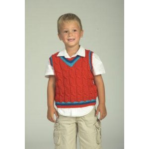 Plymouth Yarn Baby & Children Patterns - 2051 Kid's Cabled Vest Pattern
