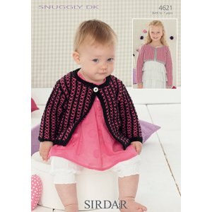 Sirdar Snuggly Baby and Children Patterns 4621 Cropped Option Cardigan