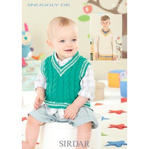 Sirdar Snuggly Patterns - Baby and Children Patterns - 4529 Boy's Sweater and Vest - PDF DOWNLOAD