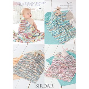 Sirdar Snuggly Baby and Children Patterns - 4451 Four Crochet Blankets - PDF DOWNLOAD