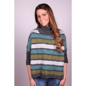 Plymouth Yarn Sweater & Pullover Patterns - 3023 Striped Poncho Pattern