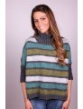 Plymouth Yarn Sweater & Pullover Patterns - 3023 Striped Poncho Patterns photo