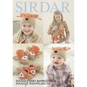 Sirdar Snuggly Baby and Children Patterns - 4665 Fox Hat, Scarf and Booties - PDF DOWNLOAD Pattern