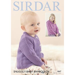 Sirdar Snuggly Baby and Children Patterns - 4667 Cardigan & Hooded Cardigan Pattern